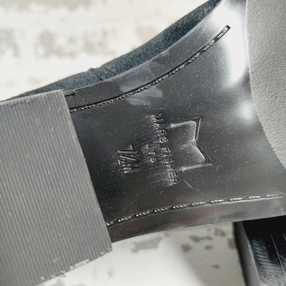 NEW Marc Fisher Black Yommi Suede Leather Block Heeled Ankle Booties W580 - Picture 9 of 10